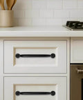 Two Pack 3-3/4 Inch Hole Center Matte Black Cabinet Pulls, Heavy Duty Solid Drawer Handles For Kitchen Vanity And Bathroom By CABDM