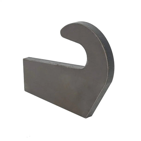 Heavy Duty Weld On Steel Mounting Brackets For Pin Type Over Bucket Attachments Four Pack Quick Fork Attachment System For Loader Pallet Forks On A Two Inch Bar Farm And Industrial Loader Accessory For Fast Lift, close-up of steel bracket on white background.