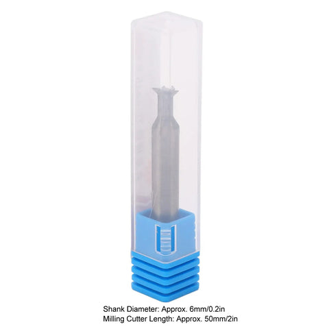 FourFlute Carbide Dovetail Router Bit 6Mm Shank 50Mm Length 45Degree Cut Smooth Operation Heavy Duty Woodworking Milling Cutter in protective casing.