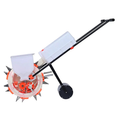 Heavy Duty Metal Precision Garden Seeder With Iron Mouth Duckbill Design And Double Mouth Fertilizer Applicator Walk Behind Planter