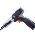 Close-up of Grab And Go Car Emergency Escape Tool Kit window breaker hammer with black handle and orange trigger