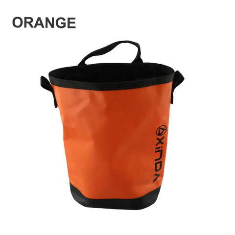 Must Have 5L Rock Climbing Tool Bag With Adjustable Waist Belt Water Resistant Polyester Gear Pouch Orange