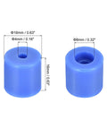 No Drama Silicone Bed Mounts For 3D Printer Hot Bed Leveling Columns And Vibration Dampeners 12 Pack Blue 16mm silicone mounts with measurements.