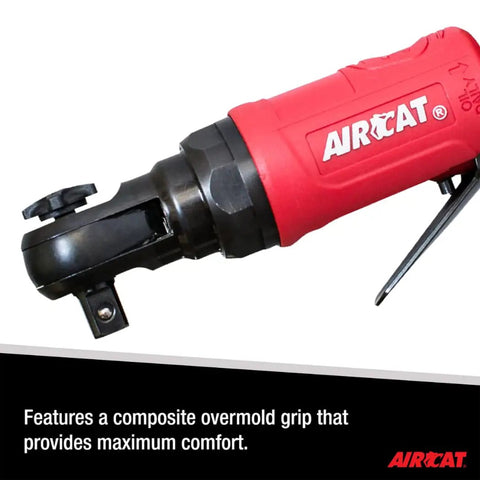 Palm Size Pneumatic Mini Ratchet With Three Eighths Inch Drive 300 RPM 35 Ft Lbs Max Torque Ergonomic Air Ratchet For Tight Spaces