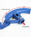 Noteflora 3/4 Inch Conduit Bender And Pipe Bending Tool With Ergonomic Grip showing flexible pipe path and fixed end in blue.