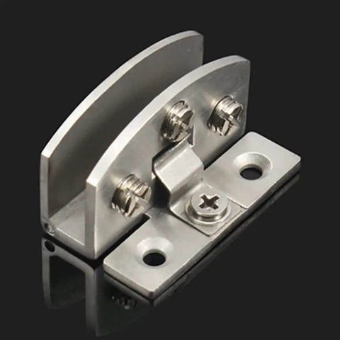 No Drill Glass Door Hinge Clip For Cabinets And Display Cases Zinc Alloy Hardware Self Clamping U Design