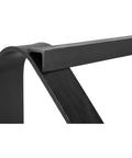 Close-up view of the angled black steel frame of the National Public Seating 8500 Series Commercial Chair Dolly Cart.