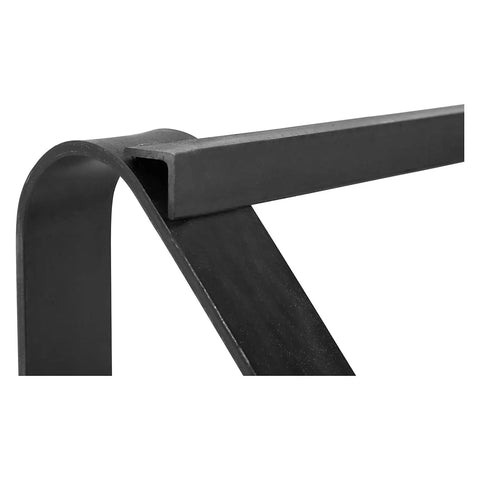 Close-up view of the angled black steel frame of the National Public Seating 8500 Series Commercial Chair Dolly Cart.