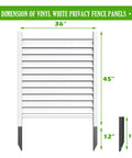 36 Inch Wide By 45 Inch High Outdoor Privacy Fence Panels For Air Conditioner Screens Vinyl White Plastic Picket Fence Enclosure