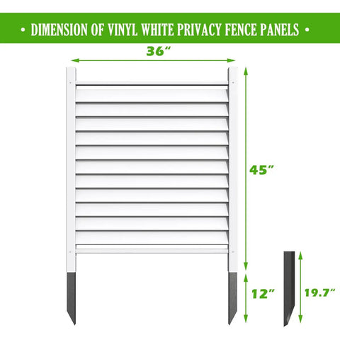 36 Inch Wide By 45 Inch High Outdoor Privacy Fence Panels For Air Conditioner Screens Vinyl White Plastic Picket Fence Enclosure