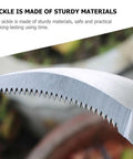 Close-up of stainless steel serrated blade for the Handheld Weeding Tool With Serrated Edge.