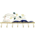 Slick Wall Mounted Coat Rack For Entryway Essentials With Sturdy Rustic Hooks To Manage Keys Coats And Gear Easy Setup Compact Space Saver, featuring a decorative design with a deer and flowers.