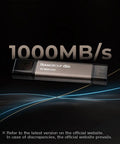 Blazing Fast 1TB X2 Max Portable SSD With 1000 MB Per Second Transfer, USB 3 Gen2, sleek black design on promotional backdrop.