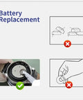Zero Hassle 10 Pack SR521SW AG0 LR521 379 Button Coin Cell Watch Battery 1.5 Volt Silver Oxide Power For Everyday Timepieces Mercury Free showing correct battery replacement method.