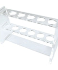 Clear Acrylic Test Tube Rack With 6 Holes For 16mm Tubes 10ml Tube Holder, Pro Grade Lab Organizer, Stainless Steel Pillars