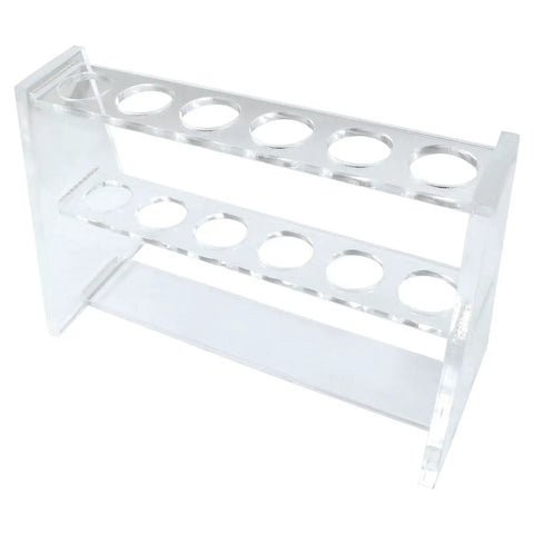 Clear Acrylic Test Tube Rack With 6 Holes For 16mm Tubes 10ml Tube Holder, Pro Grade Lab Organizer, Stainless Steel Pillars