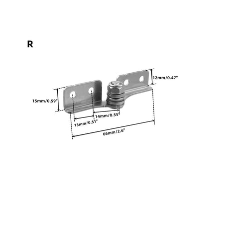 Right 304 stainless steel torque shaft hinge with 0.4 Nm damping, dimensions visible, for doors, windows, cabinets