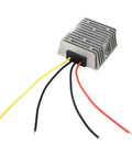 Heavy Duty DC Buck Converter Steps 72 Down To 24 Volt With Straight Swap Install showing aluminum shell and wires.