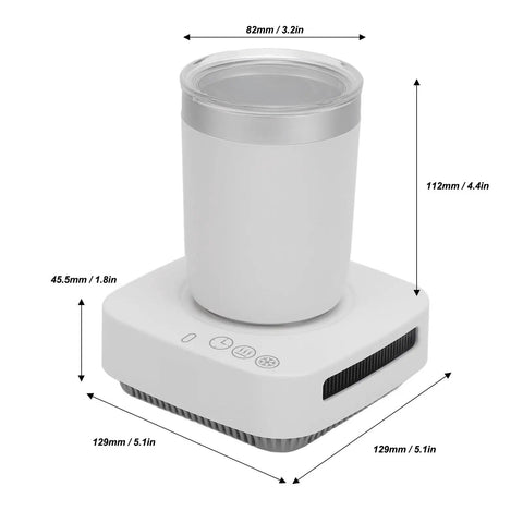 Top Pick Desk Mug Warmer And Coffee Cooler With Smart Dual Temp Control, sleek design with 450 ml cup and controls.