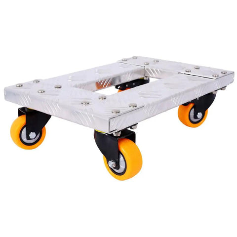 Heavy Duty Aluminum Moving Dolly For Furniture And Appliances, 800 Lb Capacity, 4 TPU Swivel Casters With Brakes, Anti Slip Deck