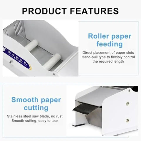 Water Activated Packing Tape Dispenser With Stainless Steel Cutter Manual Box Sealing Tool For Cartons Durable No Fuss Workhorse For Shipping And Moving Supplies, white roller feed and steel blade
