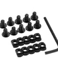 Badass Mlok Standard Screw And Nut Kit With 12 Millimeter Fasteners For Rifle Accessories, black locking screws and nuts with hex key.