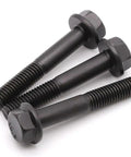 Flanged M8 Hex Bolts 1.25 X 80mm, 8 Pack, Partial Thread, Black Oxide Finish, 10.9 Grade Alloy Steel, Motorcycle And Car Bolt Replacements, Hex Drive 13mm