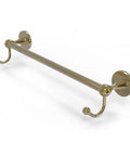 Shadwell Collection 30 Inch Towel Bar With Integrated Hooks In Antique Bronze, Solid Brass, showcasing sleek no-fuss mounting