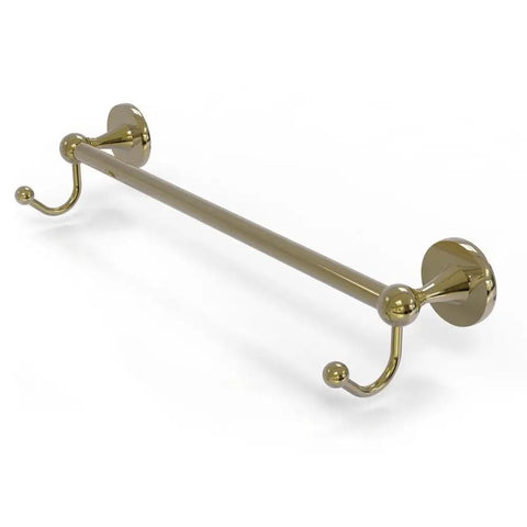 Shadwell Collection 30 Inch Towel Bar With Integrated Hooks In Antique Bronze, Solid Brass, showcasing sleek no-fuss mounting