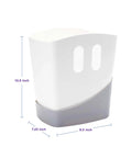 Freestanding Bath Toy Drying Bin With Quick Drain Base, Real No Mess Game Changer For Keeping Kids Toys Snappy And Mold Free, 10.5 inch gray plastic organizer.