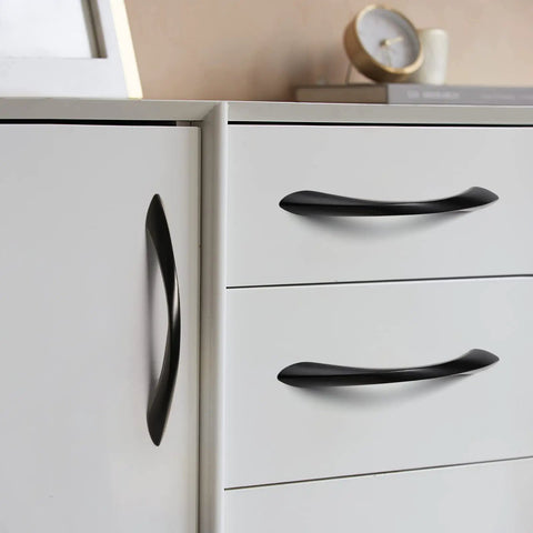 5 Inch Arch Twisted Matte Black Cabinet Pulls For Kitchen Drawers And Cabinets, Heavy Duty Zinc Alloy Hardware, 10 Pack