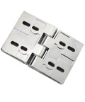 Built Like A Truck Zinc Alloy Pivot Hinge For Industrial Heavy Duty Electrical Enclosure Boxes And Secure Gate Latching Hardware Corrosion Resistant Matte Finish Unit, showing a detailed view of a shiny silver zinc hinge.