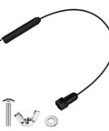 Lawn Spreader Control Cable Replacement For Mini Broadcast Spreader, 21 Inch Length, with spring and installation hardware visible