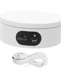 Electric Turntable Display Plate And Rotating Stand For Jewelry Show Photography Prop with USB cable and control switch.