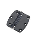 Heavy Duty Exterior Black Carbon Steel Large Hinge For Loading Vehicle Doors One Piece, rugged black hinge close-up
