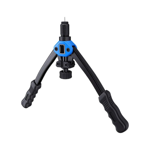 Rivet Nut Tool Set 13 Inch Handheld Kit With 7 Mandrels M3 To M12 in Durable Portable Case showing blue and black handles