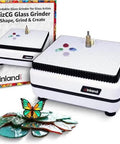 Stained Glass Grinder For Shaping And Drilling With Dual Bit Gear Using Three Quarter Inch And One Quarter Inch Diamond Grinding Bits