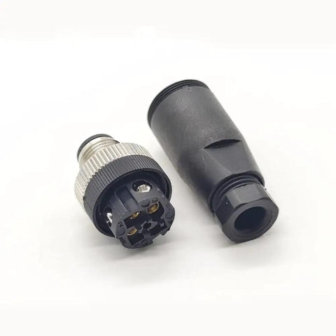 M12 4 Pin A Code Circular Connector IP67 Sensor Ready Field Wireable Straight Type 250V 4A AC DC Adapter For PG7 Pack Of 2