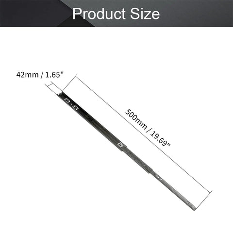 Dimensions of Beefy 14 Inch Full Extension Drawer Slides in black cold rolled steel, 42mm x 500mm