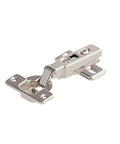 Stainless steel soft close damper hinges for kitchen cabinets and drawers, featuring a quiet door catch and drawer stop mechanism, front view.