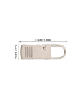 Top Shelf Universal Replacement Zipper Pull Heads 20 Piece Metal Kit With Sleek Detachable Tabs For Backpacks Purses Jackets And Luggage Repairs That Are Pure Gold, showing a sleek silver zipper pull, 3.5cm long.