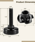 Heavy Duty Furniture Leveling Feet Set of Eight with Adjustable Height for Tables Chairs Cabinets and Sofas Carbon Steel Riser Feet