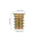 High Grade Wood Nut Inserts Metal Threaded Kit With 420 Hex Heads For Robust And Vibration Resistant Furniture Connections Featuring Accurate Hole Placement For Heavy Duty Wood Assembly Projects, 1.5cm insert