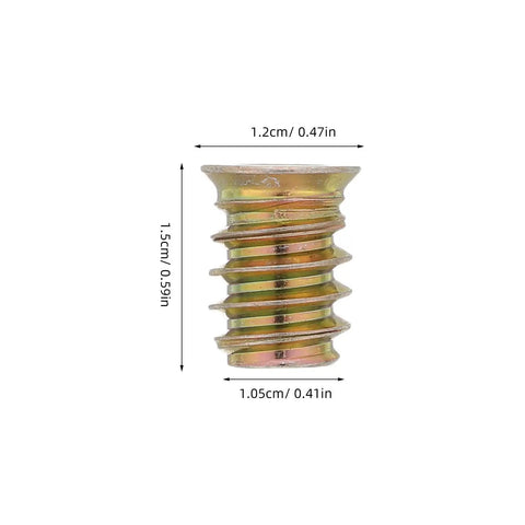 Heavy Duty 4-20 Threaded Insert Nuts For Pro Wood Furniture Build Projects That Are Absolute Bangers With Zinc Plated Finish And Long Grip Strength To Stop Screw Stripping On Assembly Cycles, 15mm zinc insert