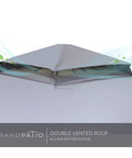 10x13 Ft Gazebo Replacement Polyester Canopy Top With Double Tier Mesh Netting Water Resistant UV Protected Gray Outdoor Shelter Sun Shade Ideal Fit For Most 10x13 Gazebos With Eight Drainage Holes