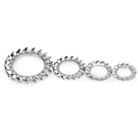 Stainless Steel External Star Washer Kit 304 Grade, 300 pcs metric fastener set showing various sizes from M2.5 to M12.