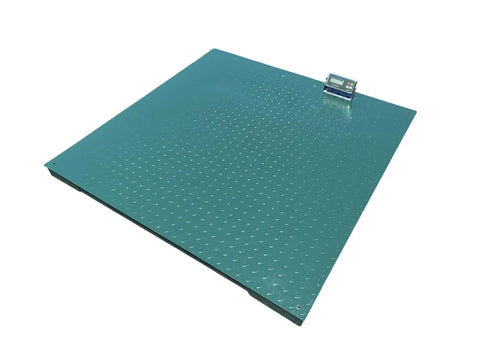 Heavy Hitter 40 By 40 Inch Steel Floor Scale With 10000 Lb Crush Capacity And Dead Accurate 1 Lb Readability For Daily Grinds Commercial Platform Weigh Table Built Like A Tank, angled view.