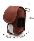 Premium Leather Golf Ball Pouch With Tee Holder Mini Pocket Belt Bag Clip On Waist Storage Hand Stitched Leather Wear Resistant Easy Clean