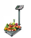 Heavy Duty Digital Platform Scale With Bright HD LCD Screen Straight Up Precision For Luggage Package Weight Tracking And Postal Shipping, measuring various fruits and vegetables.