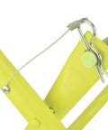 Close-up of bright yellow Heavy Duty Cable Caddy and Holder with 25mm tubing, tangle-free, foldable for easy storage in garage and shop.
